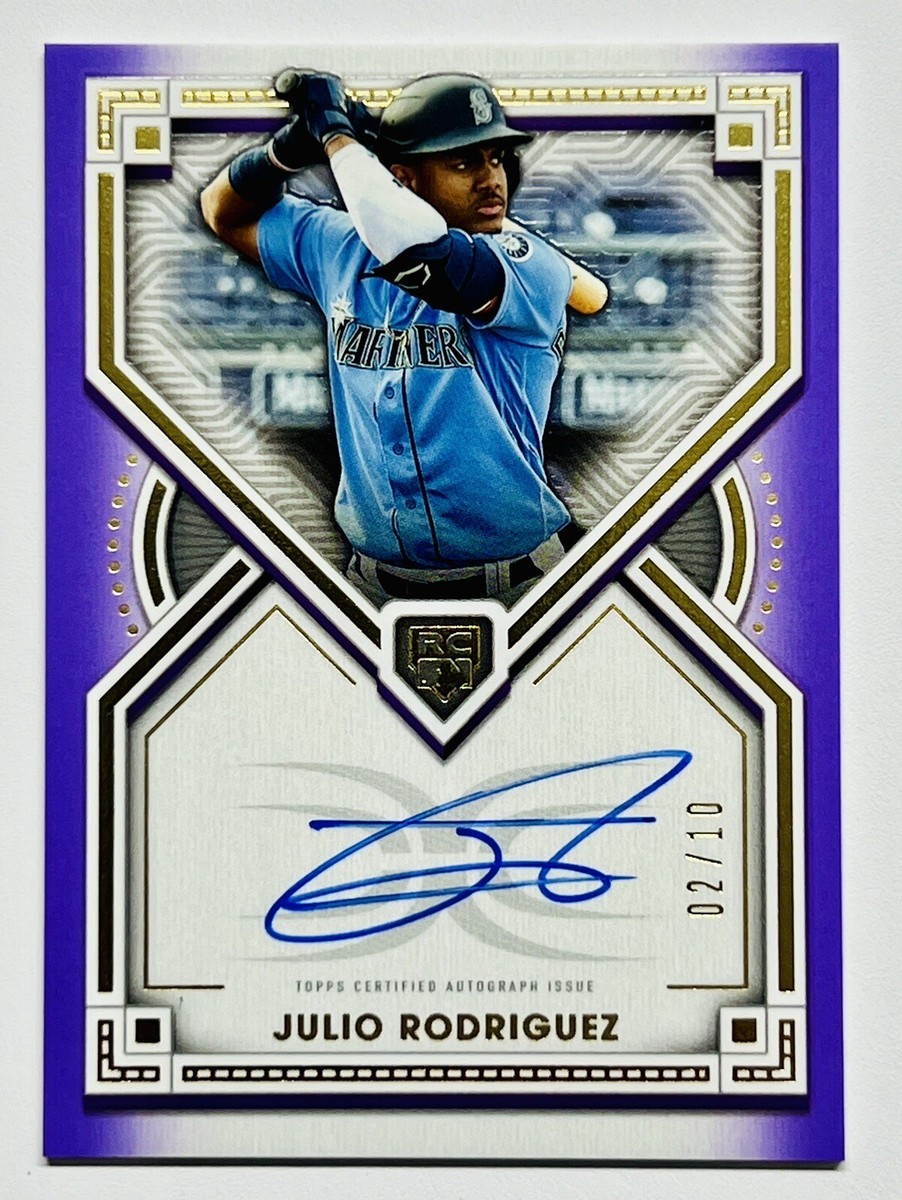 2022 TOPPS DEFINITIVE ROOKIE AUTO PURPLE JULIO RODRIGUEZ 2/10 ~ON
