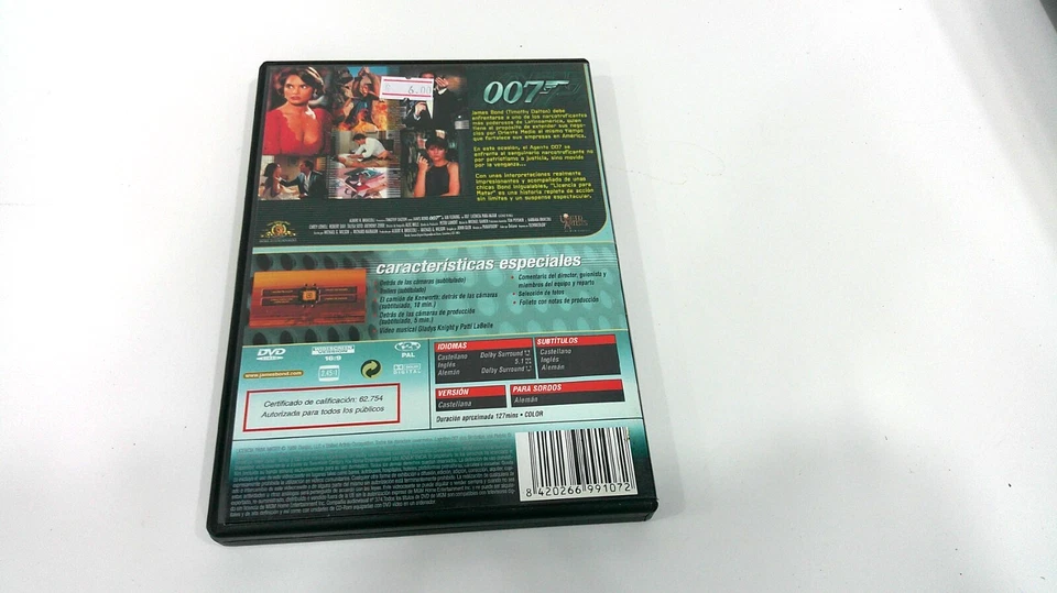 James Bond 007 Licence to Kill DVD Timothy Dalton Carey Lowell Robert Davi - Image 2 of 2