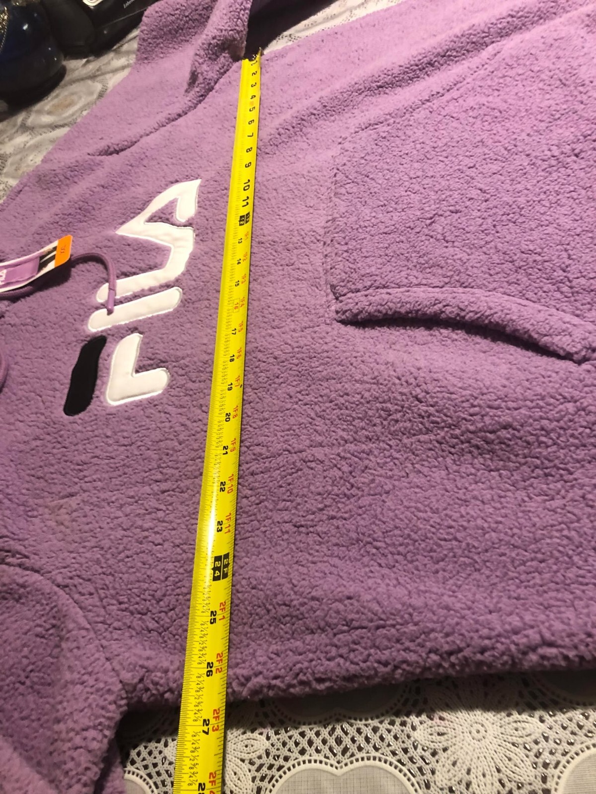 FILA donna viola sherpa felpa con cappuccio giacca pullover taglia XXL NUOVO CON ETICHETTE