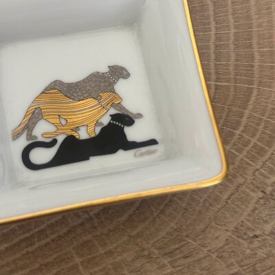 Vintage Cartier Set Of 3 Jewelry Dish Trinket Porcelain Ash Tray