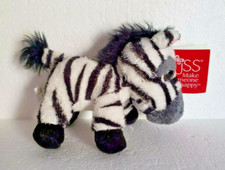 ZEBRA MINI PLUSH BEAN BAG  STRIPES  BY RUSS  5 INCH
