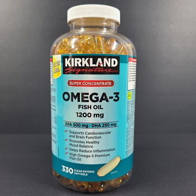 330 Ct Kirkland Omega 3 Super Concentrate Fish Oil 1200mg EPA 500 mg 03/27