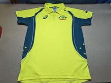 ASICS Cricket Australia Jersey Size 16 ODI One Day International Zip Neck