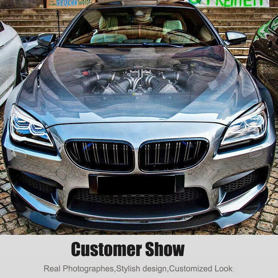 Parachoques delantero de carbono real divisores alerón labial para BMW Serie 6 F06 F12 F13 M6 Foto 3 de 4