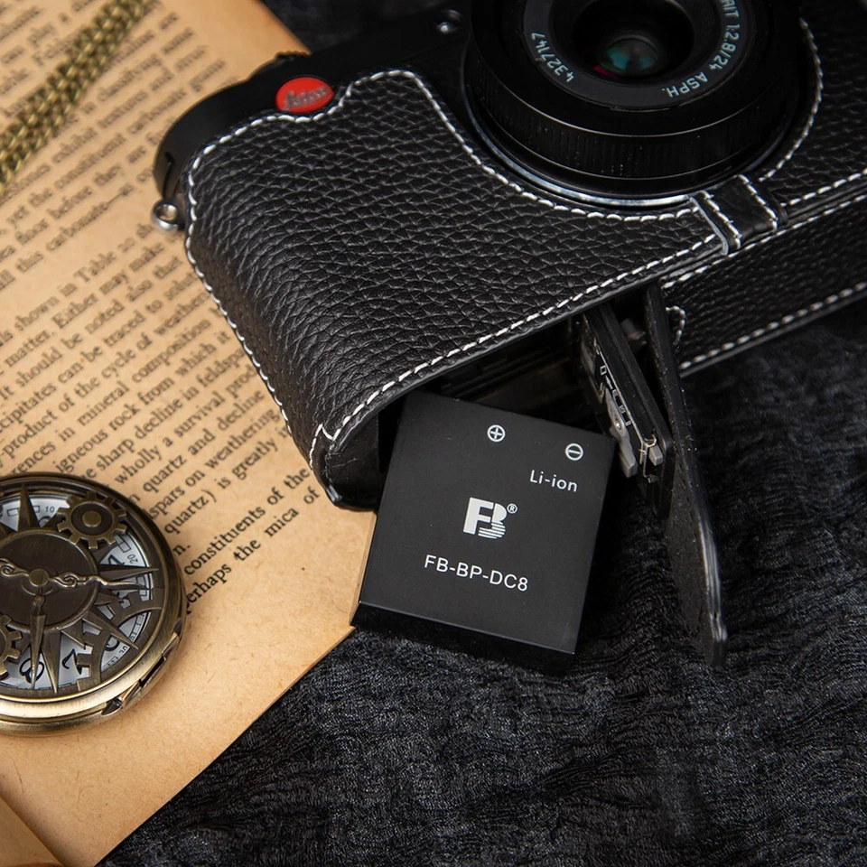 Para Leica X-E Typ 102 X2 X1 Negro Cuero Real Media Cámara Estuche Bolsa Cubierta Foto 2 de 4