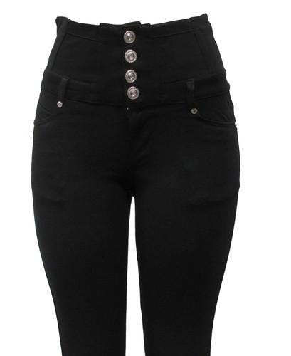 LADIES WOMEN'S BLACK HIGH WAIST FOUR 