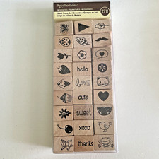 Recollections Necessities - Wood Stamp Set - 27 Pieces 