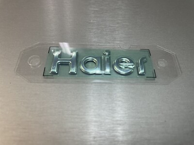 HAIER Nameplate Emblem Decal in Silver color, 3D look, for