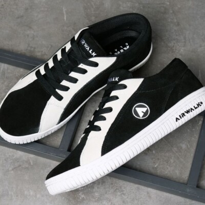 AIRWALK ONE AWC1003 SS25 Black White Suede Sneakers 90's Reprint