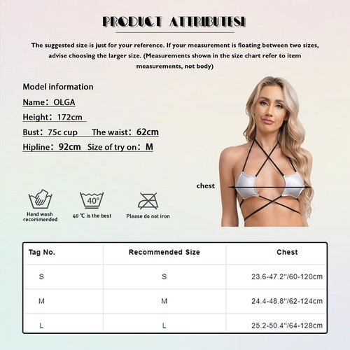 Mujeres Prendas para el torso Recortadas Lencería Sujetador Estrella Prenda para el torso Inalámbrico Bikini Metálico Bustier Playa - Imagen 11 de 45