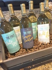 Mommy's First Milestone Wine Labels Stickers. Mint Theme. Great Baby Shower Gift