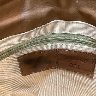 Vintage Another Line & Co Brown Ostrich Leather Hand Bag Purse