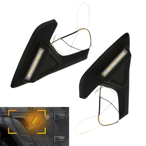 2x LED Side Marker Light Front Fender Vent Light Indicator For Wrangler JL JT - Picture 6 of 7