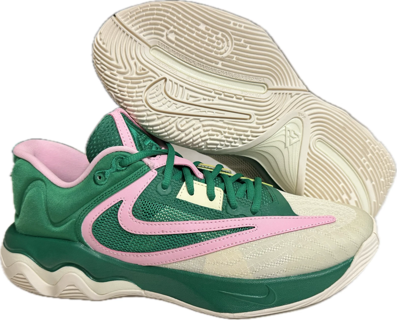 Nike Men's Giannis Immortality 3 Green/Beige Basketball Sneakers, DZ7533-300
