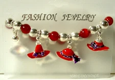 LADIES RED HAT SOCIETY BRACELET purple scarf adorns a red hat