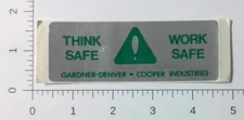 Vintage Gardner Denver Cooper Industries Work Safety Advertising Sticker Decal