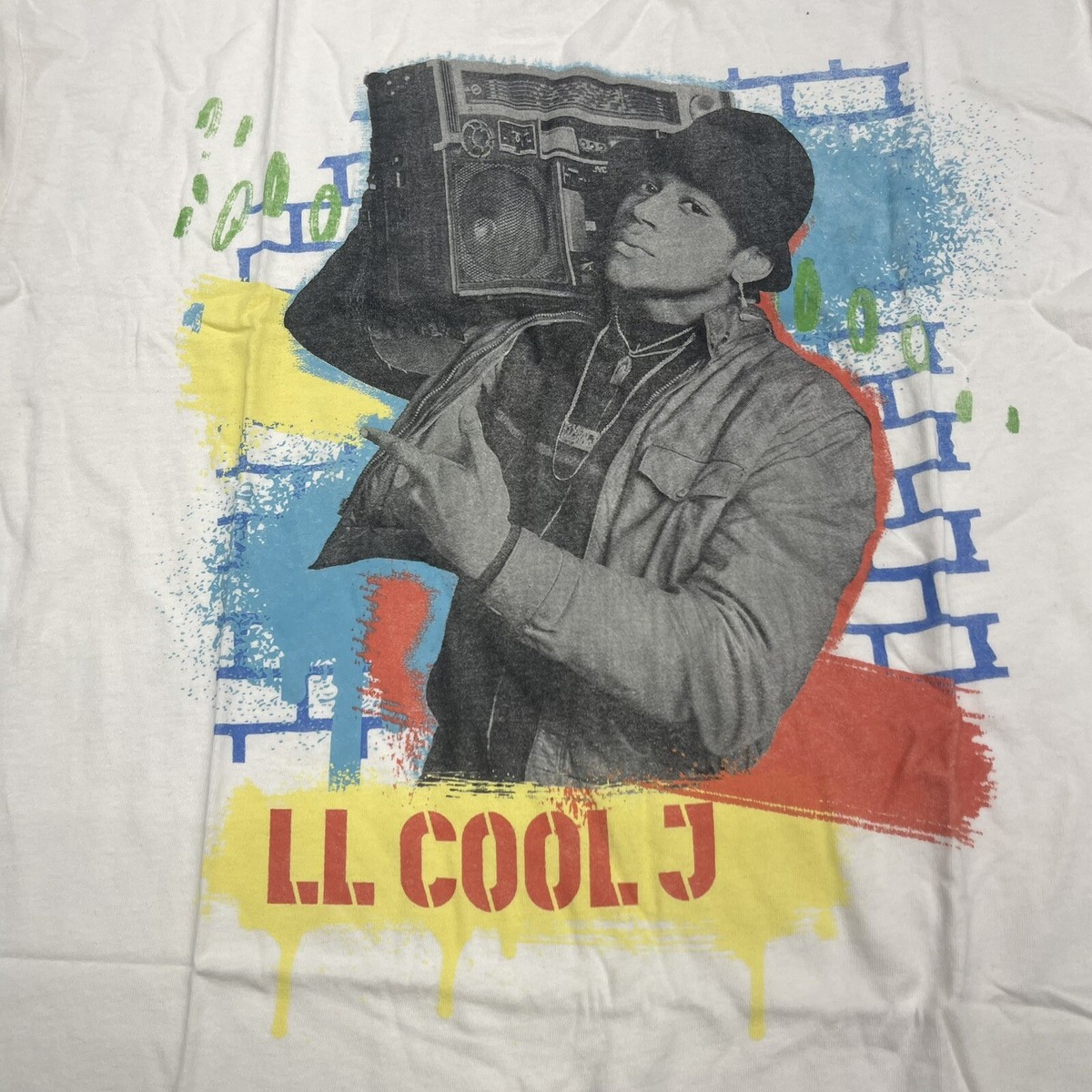 Old Navy Sea Salt White LL Cool J Graphic T Shirt Adults Size