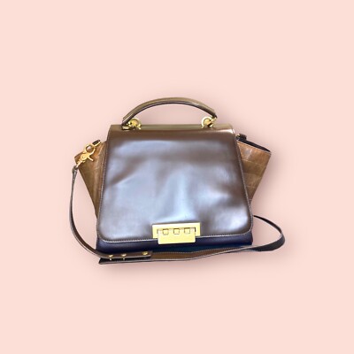ZAC POSEN Eartha Luxury Designer Leather Top Handle Purse Shoulder Handbag