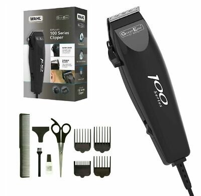 Wahl Groom Ease 100 Serie kabelgebundene Haarschneidemaschine Haarschneide 10-teiliges Set schwarz