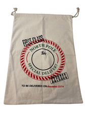 NWOT large canvas Christmas Santa sack with drawstring.