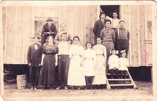 OUTSIDE PIONEER HOME blue creek oh ohio real photo postcard rppc