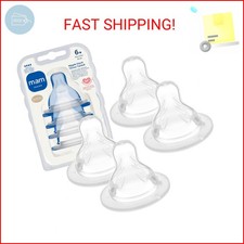 MAM Baby Bottle Nipples Extra Fast Flow Size 4, for 6 Month Babies, Skin Soft B