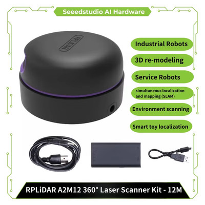 SLAMTEC RPLiDAR A2M12 360° Laser Sensing Scanner Sensor Kit,16kHz 12M Range Tria