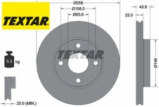 2x Bremsscheibe TEXTAR 92096203 2 Bremsscheiben Vorderachse Vorne