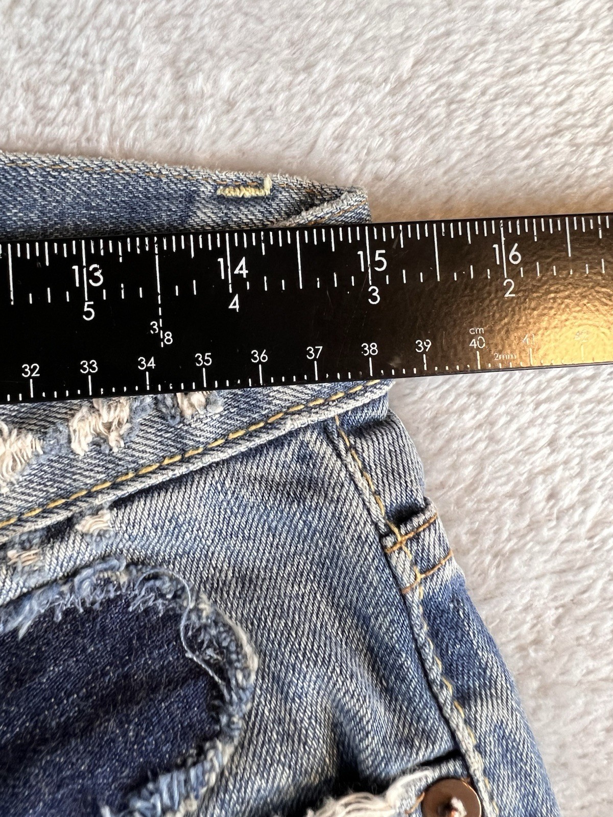 NSF Straight Slouch Patchwork Button Fly Jeans Wo… - image 7