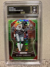 Panini Prizm 2019 Deion Sanders #295 Neon Green Pulsar Prizm GMA Graded
