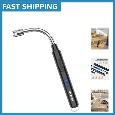Portable Butane-Free Electric Lighter: LED Battery Indicator, Perfect for BBQs