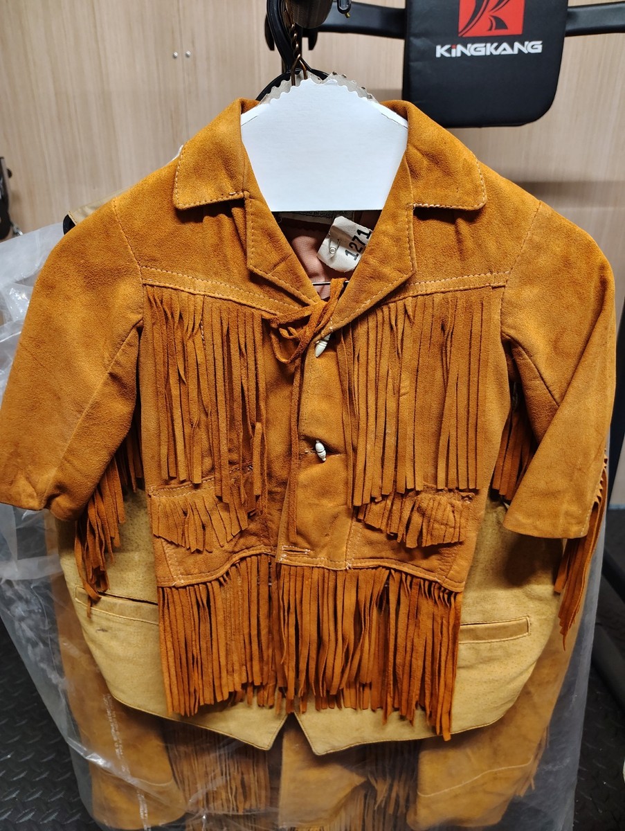 Vintage 70s Pypsa Brown suede fringe leather jacket Western