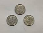 (3) 1952 D - 2 NM Roosevelt Dime 10c - 90% Silver US Dime 10 Cent White 2