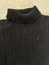 Polo Ralph Lauren Women’s Classic Black Cable Knit Sweater Dress Size Small