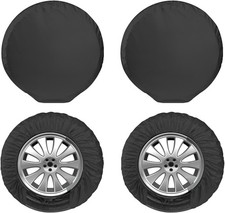 RV Tire Covers 4 Pack, Waterproof Wheel Cover, Fit 24-26 Inch Tire Diameters