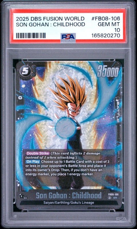 2025 DRAGON BALL SUPER FUSION WORLD SAIYAN'S PRIDE FB08-106 SON GOHAN PSA 10