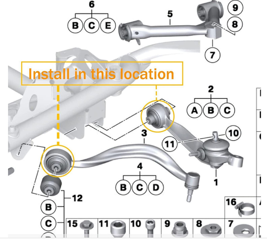 Front Lower Control Arm Bushing Kit For Rolls-Royce Phantom 31122180523