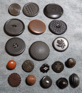 19 Antique Goodyear Rubber 1851 Picture Buttons