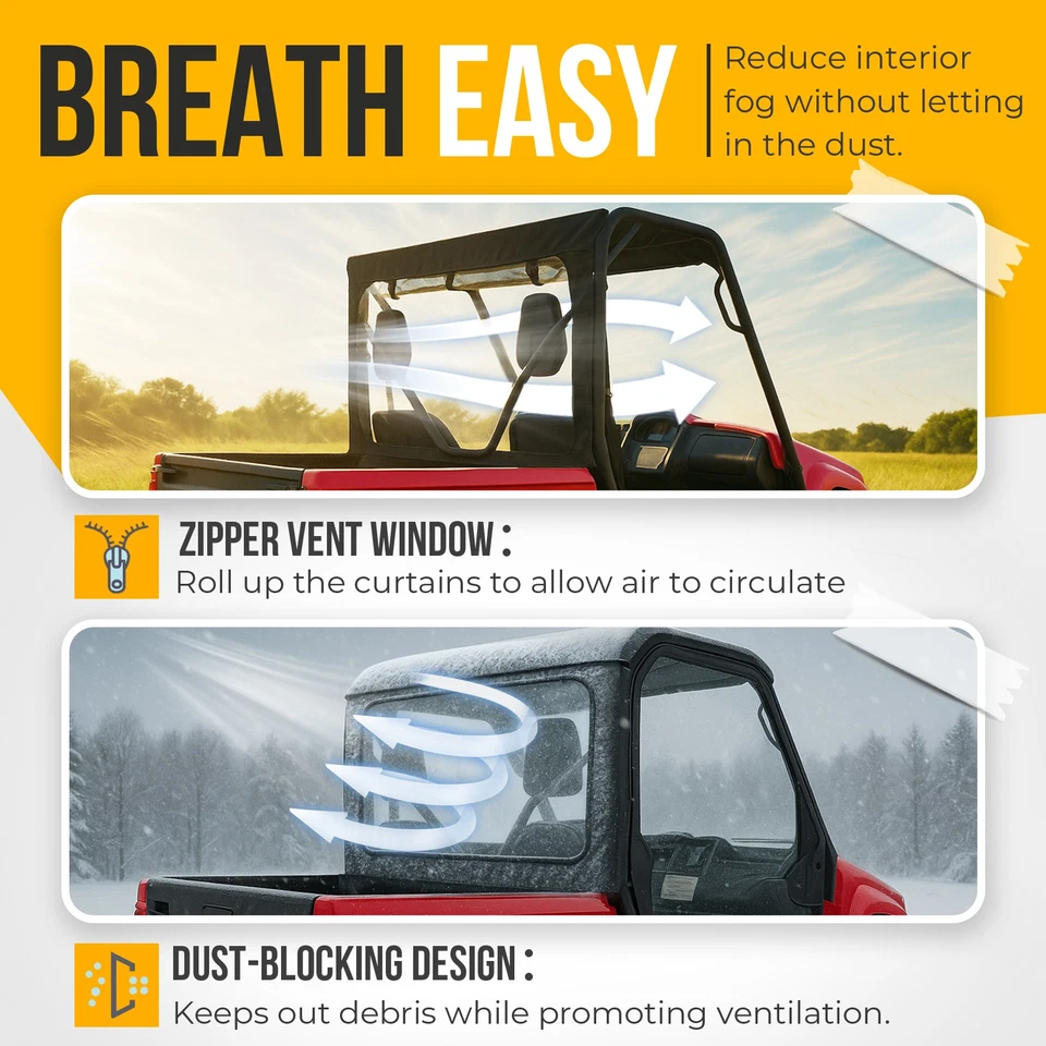 Protetor de janela traseiro macio para Yamaha Rhino 450/660/700 Massimo 500 700 UTV #78637 - Imagem 4 de 4