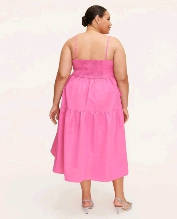 Abito tubino donna a strati con volant midi Kate Spade New york x rosa target taglia 4x