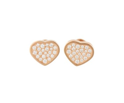 Chopard Happy Hearts 0.80ctw Diamond Stud Earrings in 18K W/Box