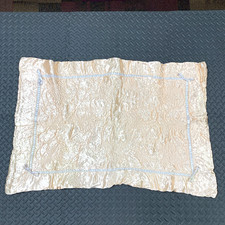 VTG Neiman Marcus Peach Satin Quilt Wool-Filled Baby Nursery Crib Bassinet Bows