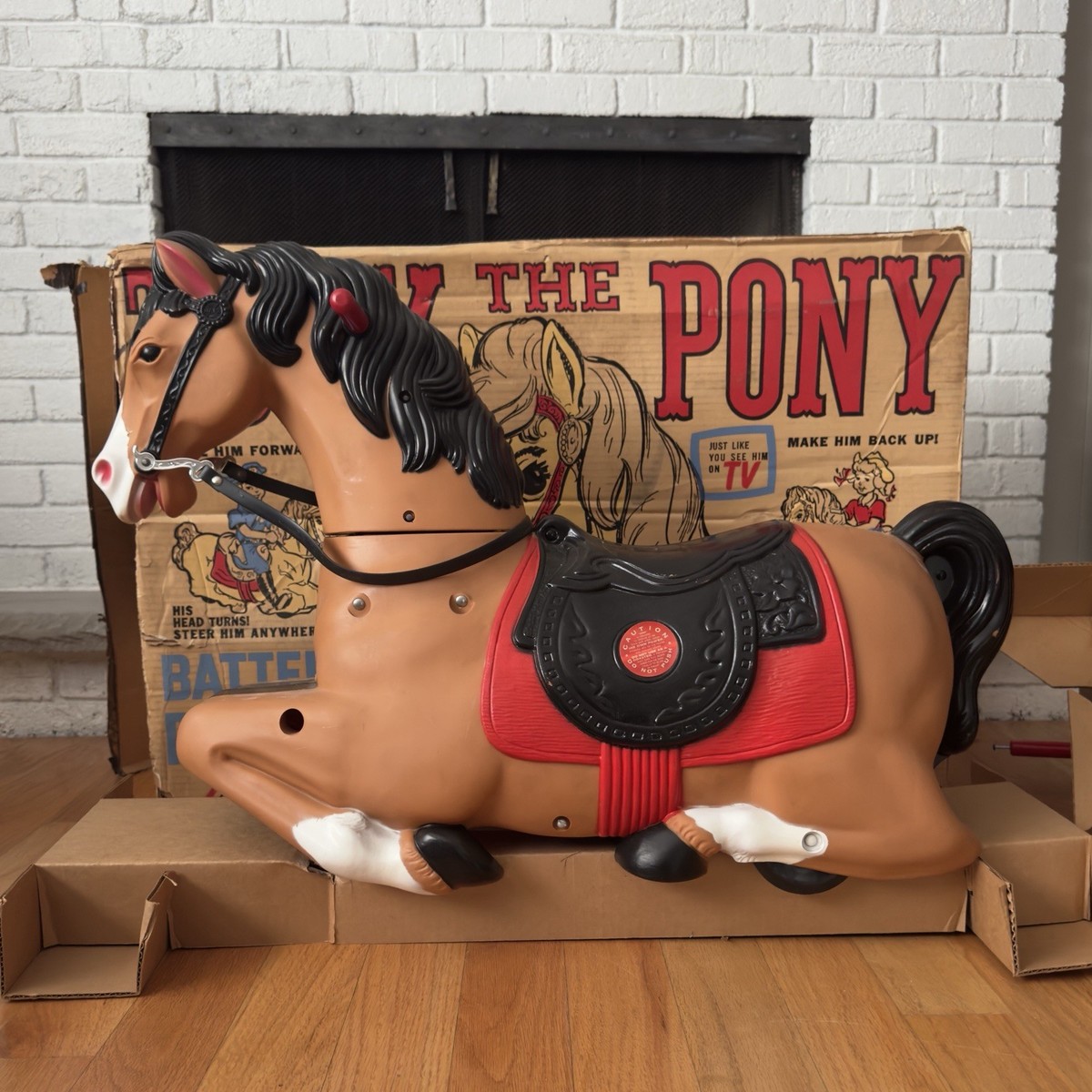 LNIB Original Box Vintage 1960s MARX Tony the Pony Toy Ride On Toy
