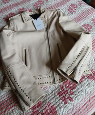 blouson style perfecto cuir nude Zapa T40