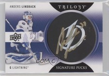2013-14 Upper Deck Trilogy Signature Pucks Anders Lindback #SP-AL Auto 1o3
