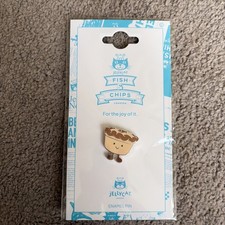 Jellycat Fish and Chips Fish Pie Enamel Pin Badge Limited Edition