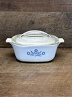 Vintage Corning Ware Blue  Cornflower Casserole Dish-“1950s” Pyrex Lid 1 1/2 QT