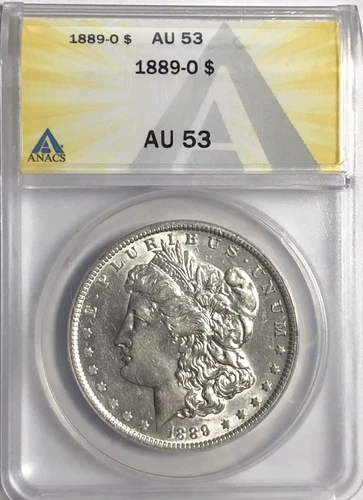 1889 O MORGAN "ANACS AU53" - KEY DATE YEAR, NICE HIGH POINTS/LUSTER/FIELDS!💥 ✅