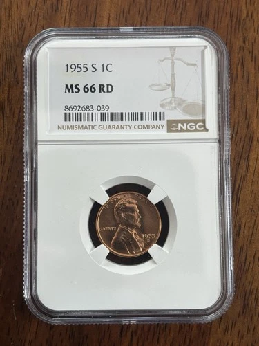 New ListingLincoln Wheat Cent 1955-S Bronze MS 66 RD
