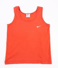 VTG 90s Nike USA Made Red Swoosh Logo Essential Gym Tank Top Tee T-Shirt Unisex